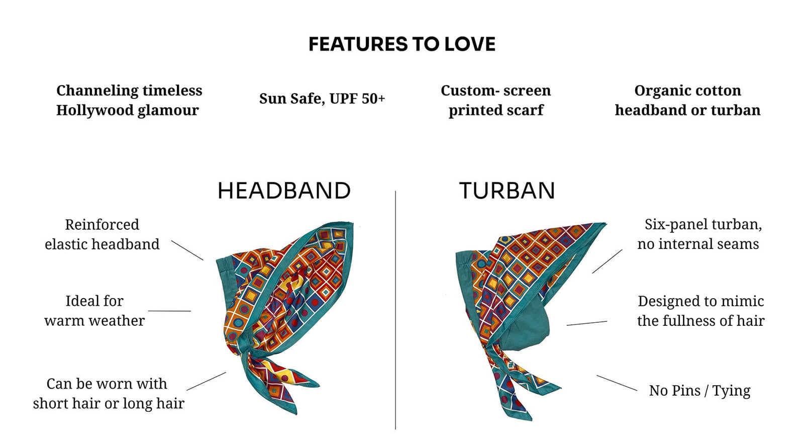 Retro Kerchief Headscarf - Pink Geometric