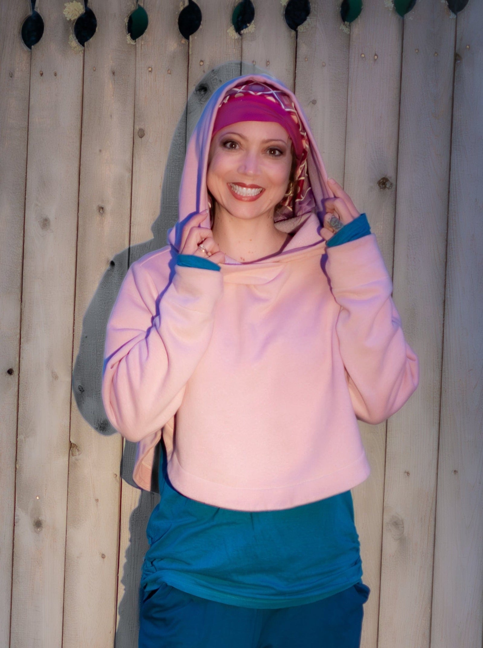 Fashionable woman in medically accessible adaptive clothing..