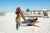 fashionable headscarf for hair loss hanging on a beach chair