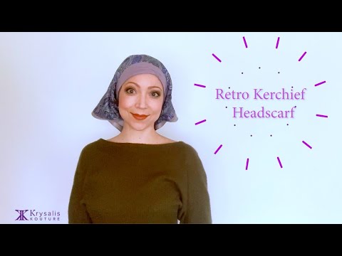 Retro Kerchief Headscarf - Heather Paisley