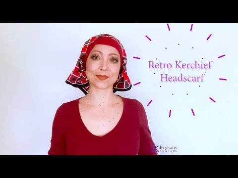 Retro Kerchief Headscarf - Ruby Geometric