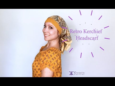 Retro Kerchief Headscarf - Gold Paisley